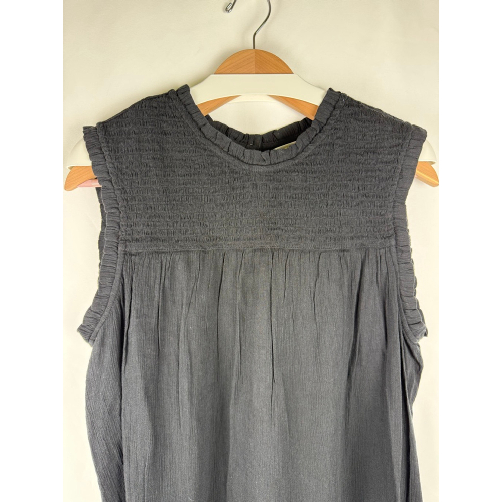 Women's Caslon Smocked Blouse Black Size XL - Picture 2 of 8